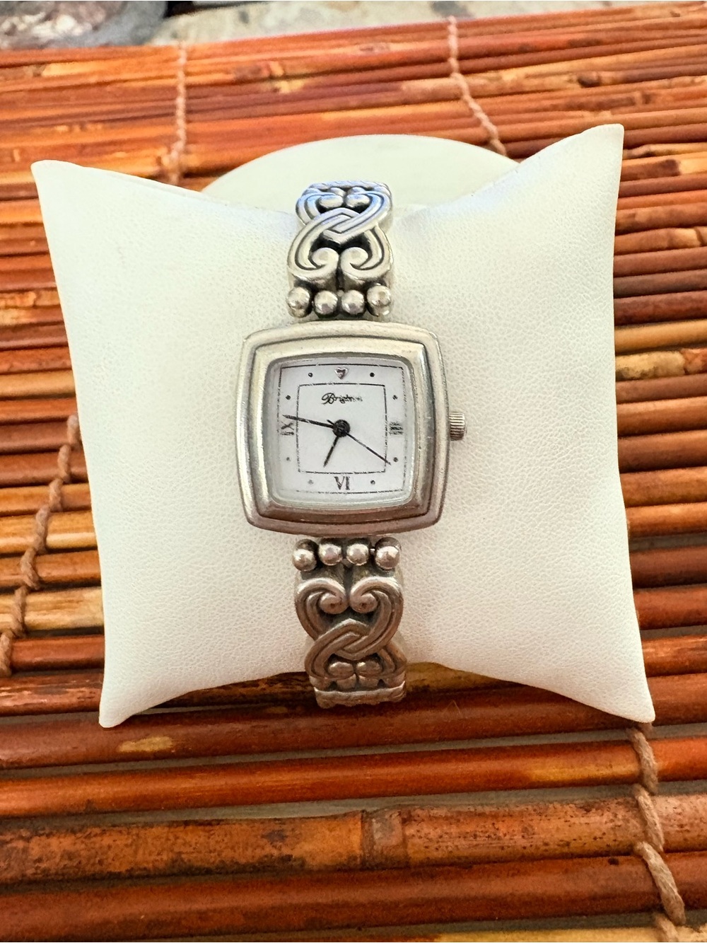 Brighton Silver Celtic Knot Bracelet Watch with White Dial Needs Battery 6.5”-8”